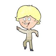 cartoon happy pointing man N23
