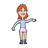 cartoon woman making hand gesture N12