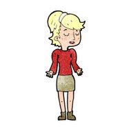 cartoon woman shrugging shoulders N601