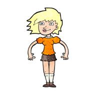 cartoon happy woman N334