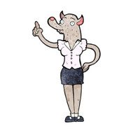 cartoon werewolf woman with idea N8
