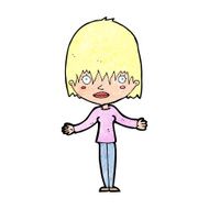 cartoon woman shrugging shoulders N602