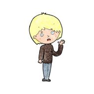 cartoon worried woman N98