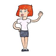 Cartoon Woman Waving N421