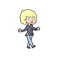 cartoon woman with open arms N121