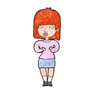 cartoon shocked woman N123