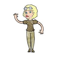 cartoon pilot woman waving N12