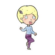 cartoon suprised woman N11