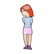 cartoon brainy woman N12