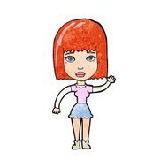cartoon waving woman N176