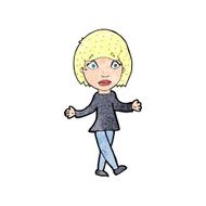 cartoon suprised woman N12