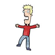 cartoon terrified man N355