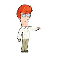 cartoon man in glasses pointing N11