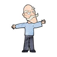 cartoon old man spreading arms wide N11