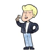 cartoon cool guy snapping fingers N11