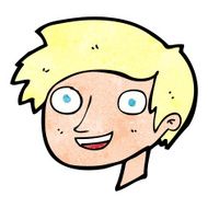 cartoon happy boy face N56