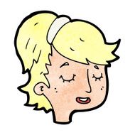 cartoon pretty female face N120