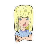 cartoon girl with folded arms N12