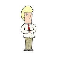 cartoon nervous man N199