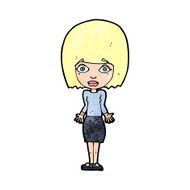cartoon woman shrugging shoulders N606