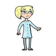 cartoon worried girl N12