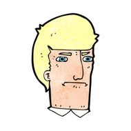 cartoon man narrowing eyes N42