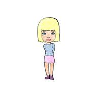 cartoon serious girl N13