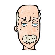 cartoon bored old man N23