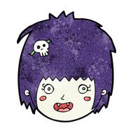 cartoon happy vampire girl face N12