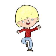 cartoon happy boy dancing N11