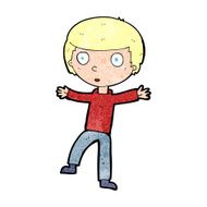 cartoon startled boy N43