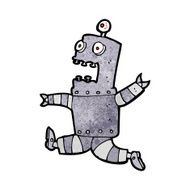 cartoon terrified robot N10