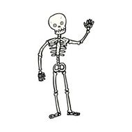 cartoon waving skeleton N11