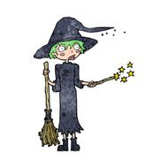 Cartoon Witch Casting Spell N29