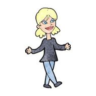 cartoon woman with no worries N47