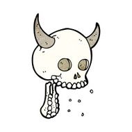 cartoon spooky skull N223