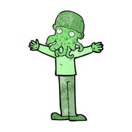 cartoon alien squid face man N12