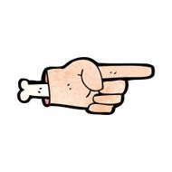 cartoon pointing hand symbol N14