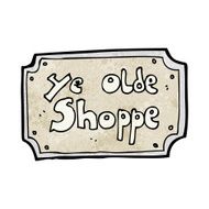cartoon old fake shop sign N11