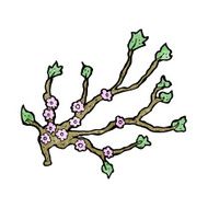 cartoon flowering branch N12