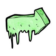 cartoon slimy pointing arrow N8