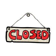 cartoon closed shop sign N12