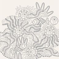 vector hand-drawn abstract design ethnic backdrop N3