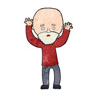 cartoon bearded man panicking N12