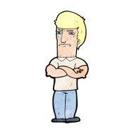 cartoon annoyed man with folded arms N23