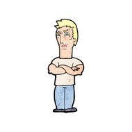 cartoon annoyed man with folded arms N24