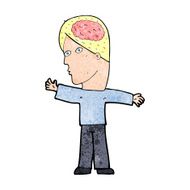 cartoon man with brain N12