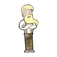 cartoon bearded hipster man N12