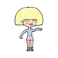 cartoon smug woman making dismissive gesture N12
