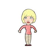 cartoon surprised woman N294
